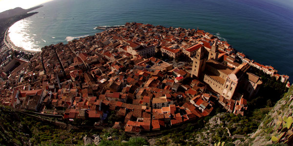panaramic view of Cefalu from the Rock