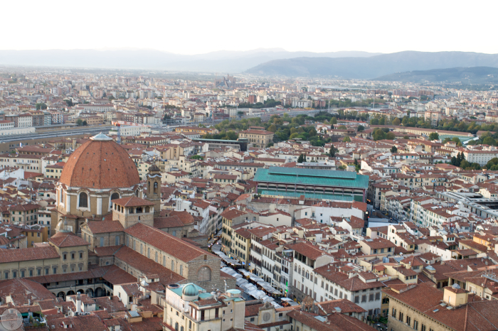 view from top of Duomo in Florence, Italy